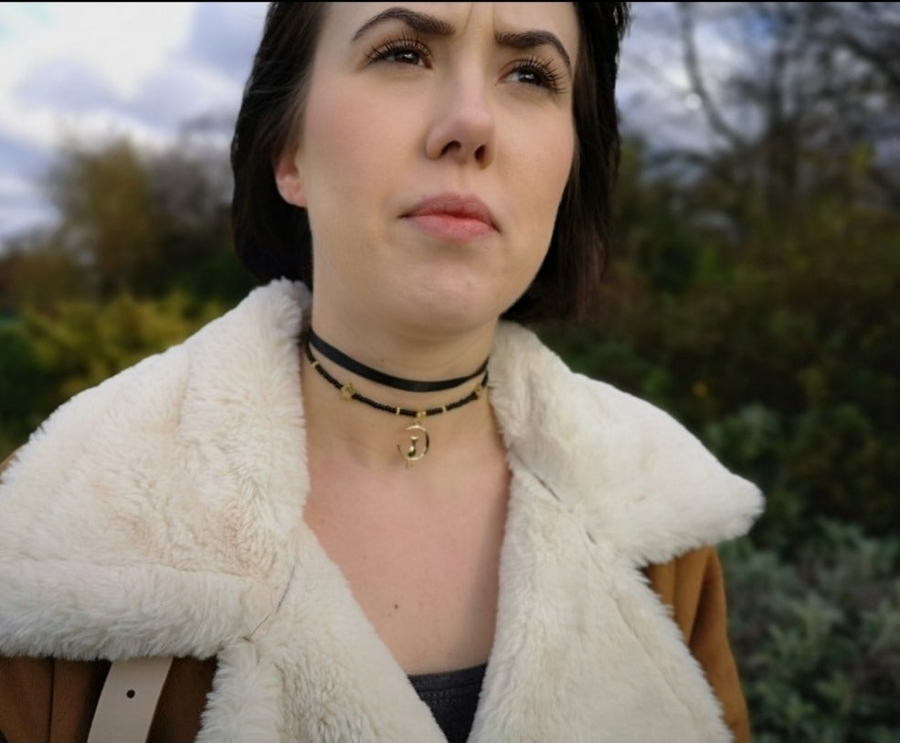 Gold Cat Choker/Day Collar Necklace