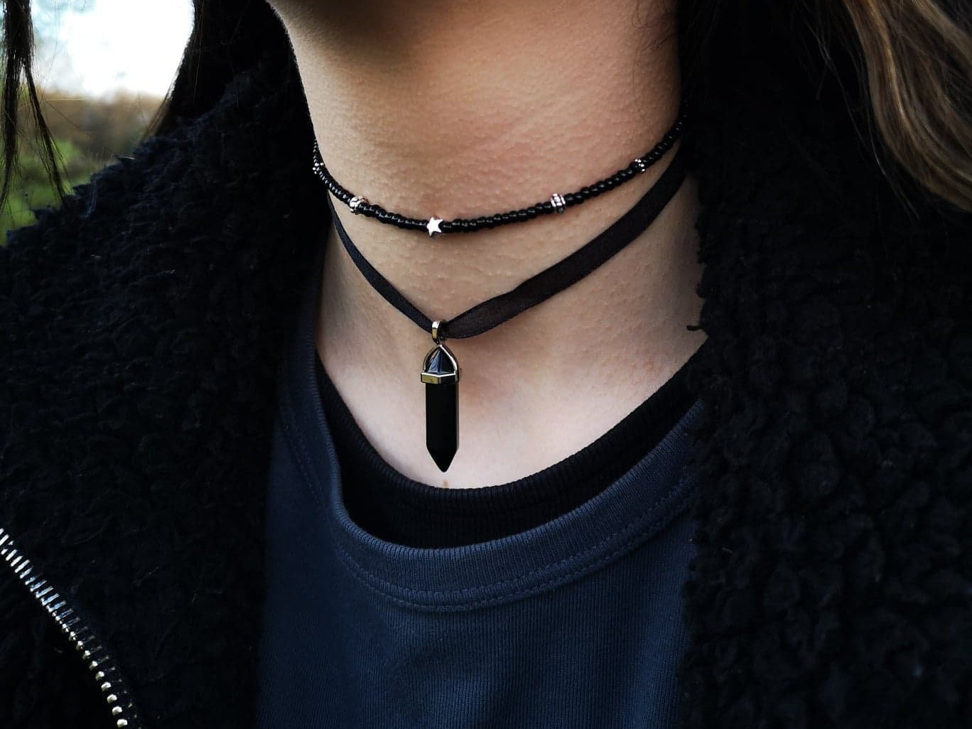 Agate Choker Necklace - Two colours available