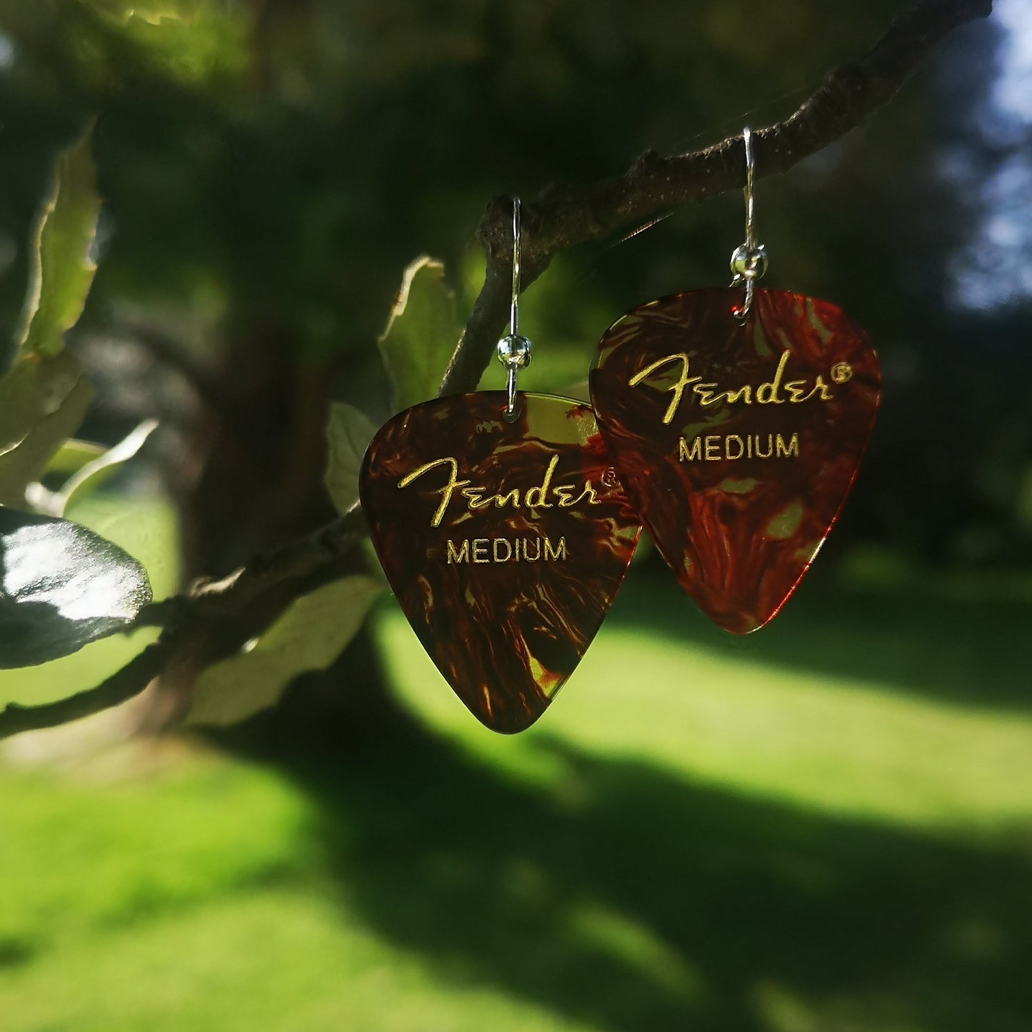 Plectrum Earrings - Dark Marble