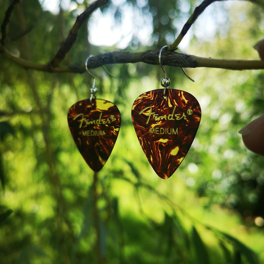 Plectrum Earrings - Dark Marble