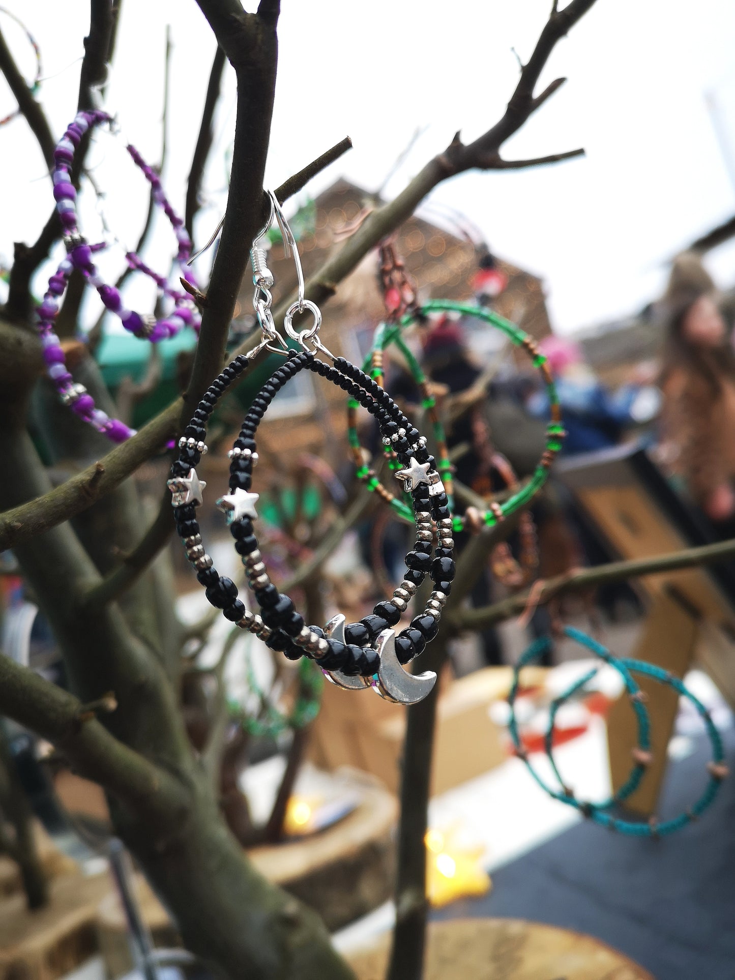 Beaded Hoop Earrings