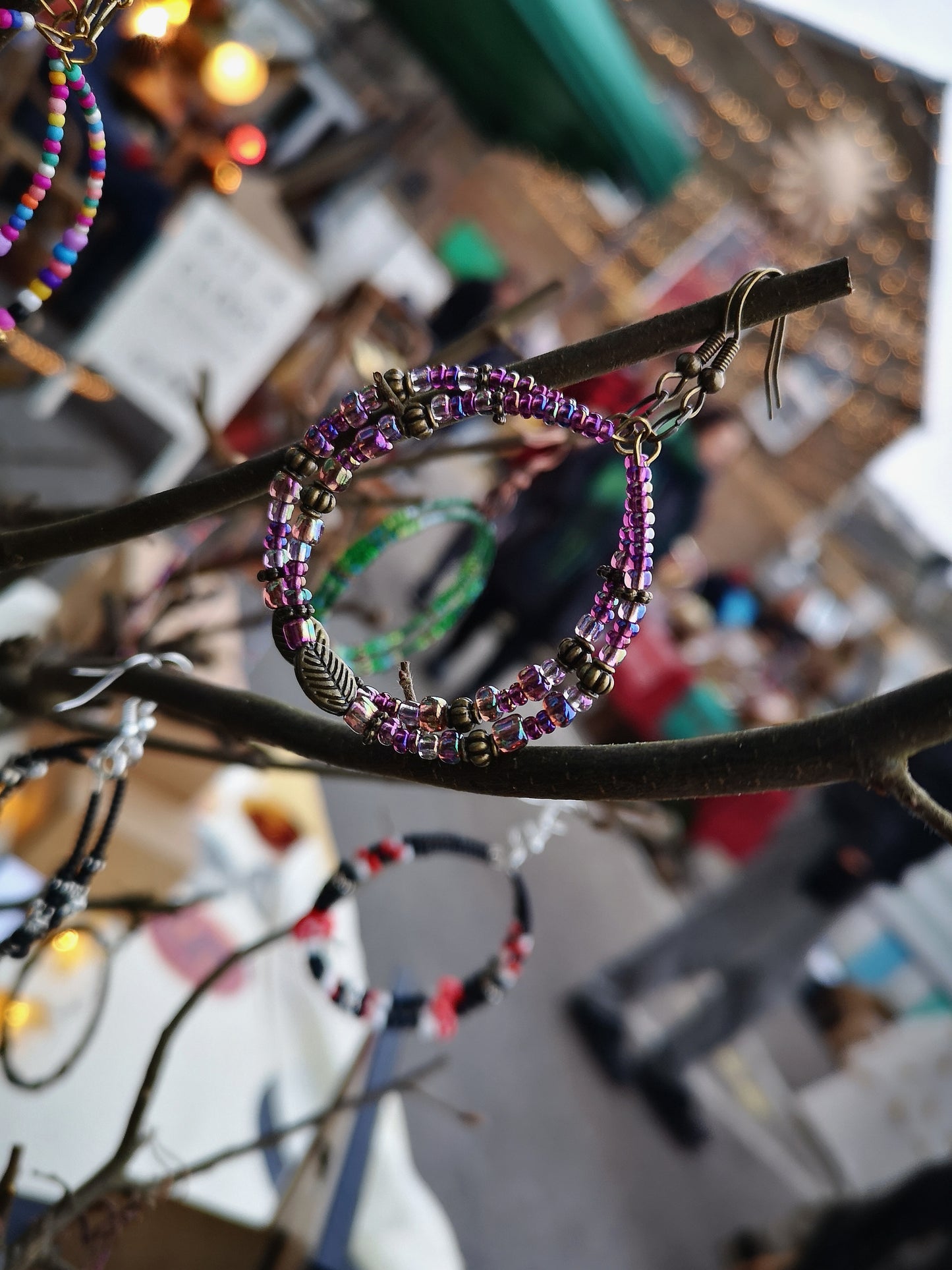 Beaded Hoop Earrings
