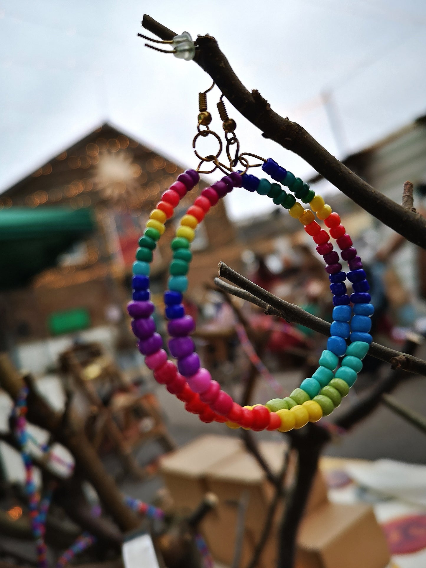 Beaded Hoop Earrings