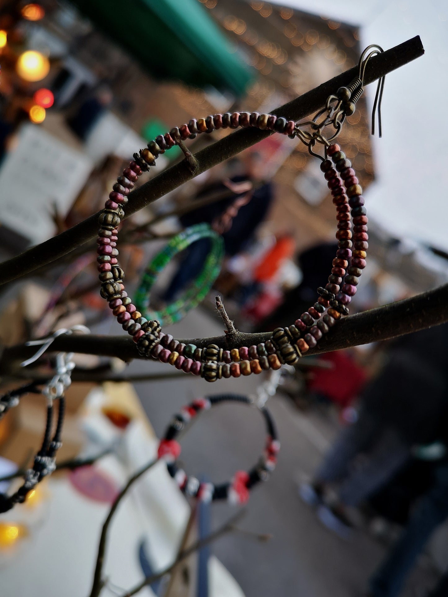 Beaded Hoop Earrings
