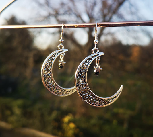 Moon and Star Earrings