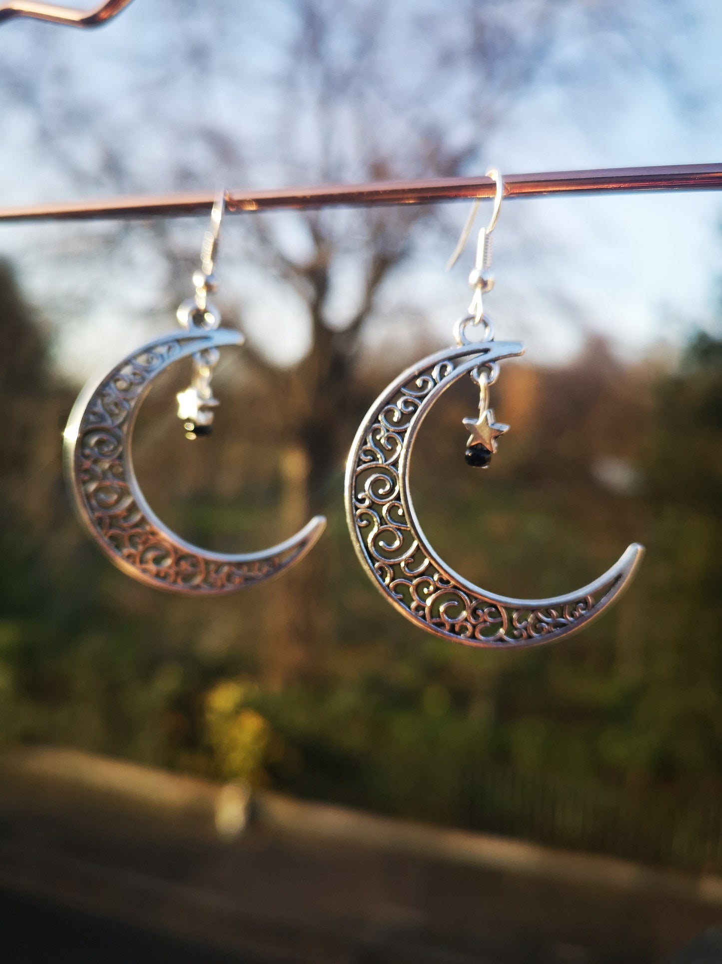 Moon and Star Earrings