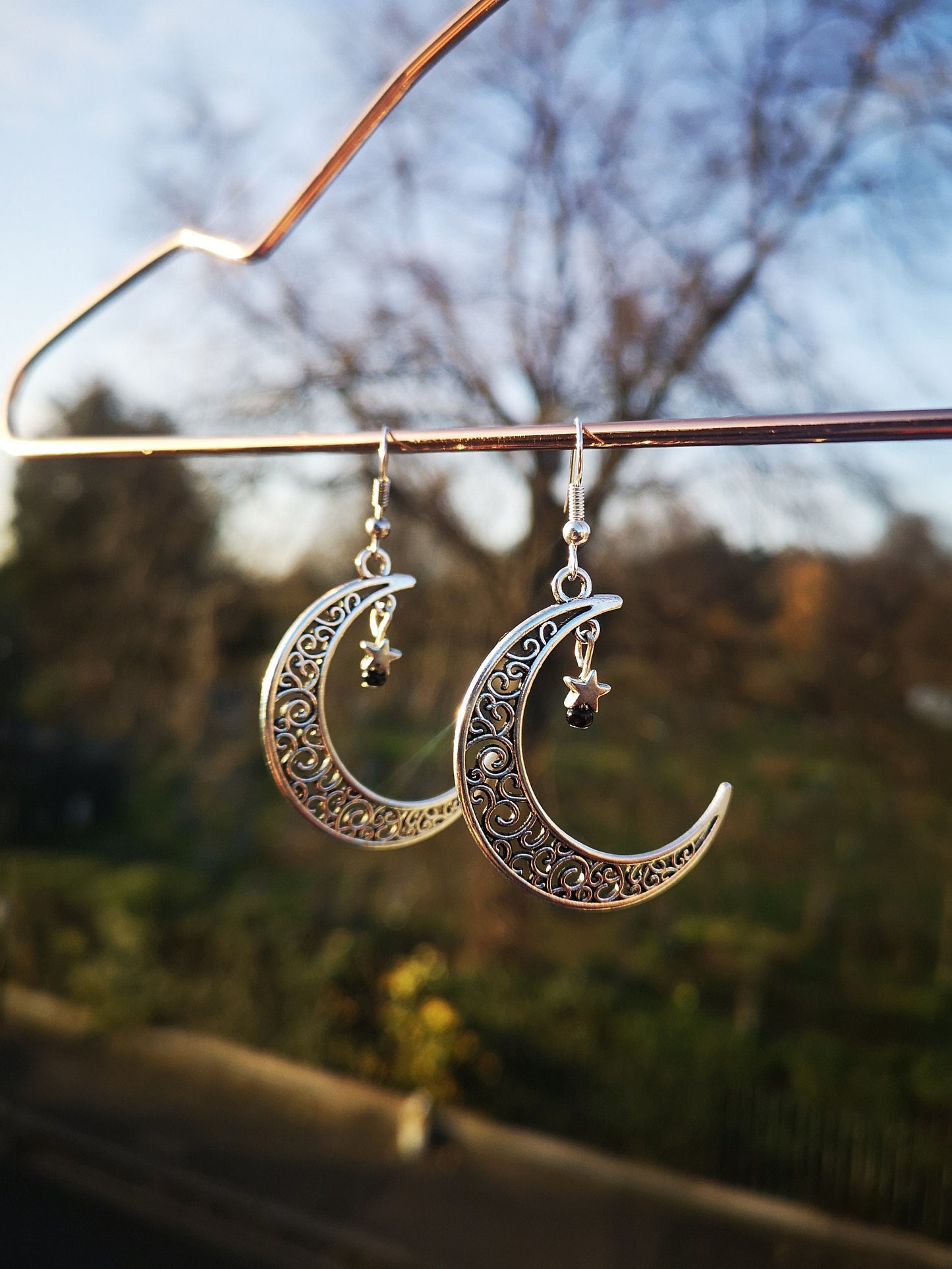 Moon and Star Earrings