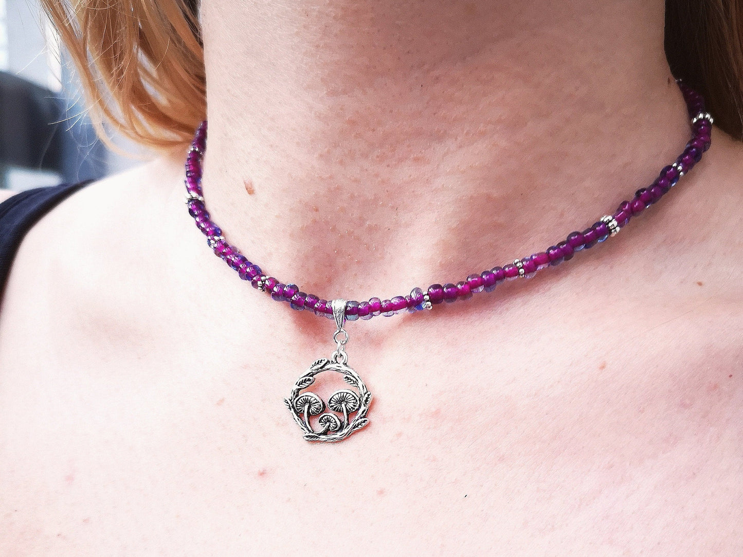 Silver Mushroom Necklace