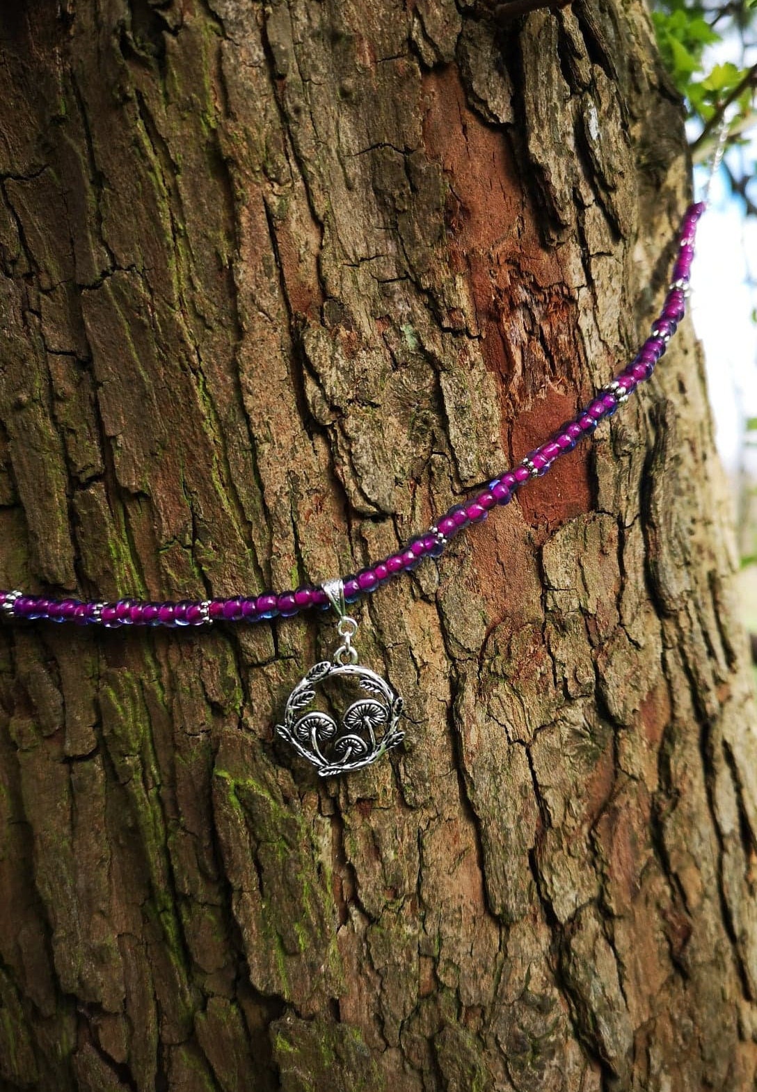 Silver Mushroom Necklace