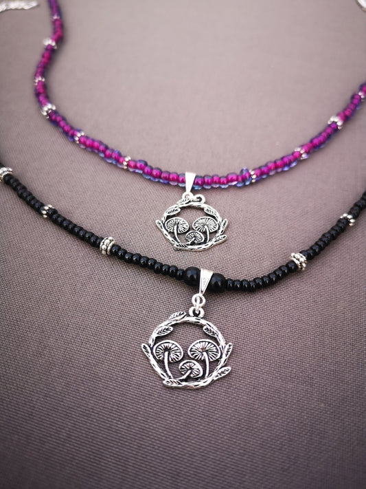 Silver Mushroom Necklace