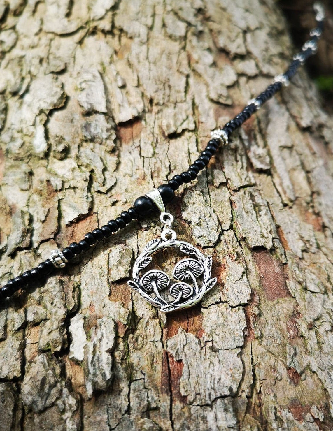 Silver Mushroom Necklace